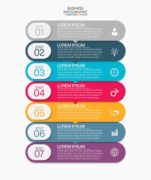 Business data visualization. timeline infographic icons designed for abstract background template milestone element modern diagram process technology digital marketing data presentation chart Vector