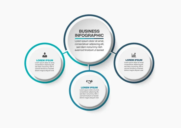 Cercle Affaires Icônes Infographiques Timeline Conçues Pour Modèle Fond Abstrait — Image vectorielle