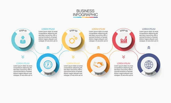 Visualisatie Van Bedrijfsgegevens Tijdlijn Infografische Pictogrammen Ontworpen Voor Abstracte Achtergrond — Stockvector