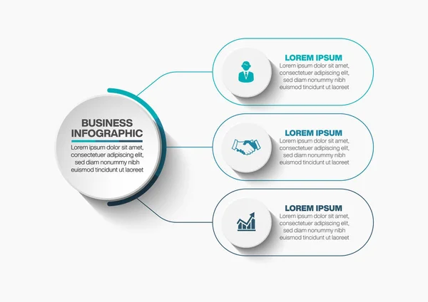 Cercle Affaires Icônes Infographiques Timeline Conçues Pour Modèle Fond Abstrait — Image vectorielle