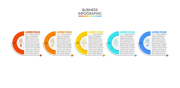 Visualización Datos Empresariales Iconos Infografía Línea Tiempo Diseñados Para Plantilla — Vector de stock