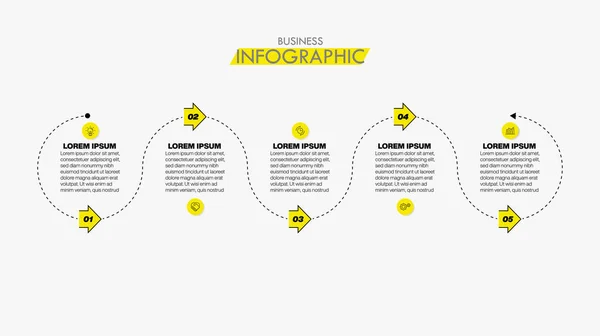 Plantilla Infografía Empresarial Presentación Con Opciones — Vector de stock