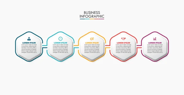 Modelo Infográfico Negócios Apresentação Com Opções — Vetor de Stock