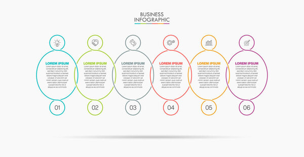 Presentation business infographic template with 6 options.