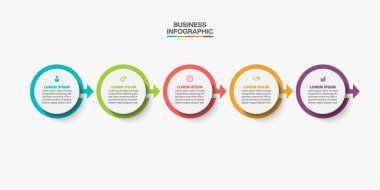 5 seçenekli sunum işi bilgi şablonu.