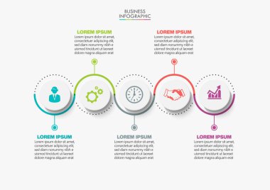 5 seçenekli sunum işi bilgi şablonu.