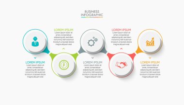 5 seçenekli sunum işi bilgi şablonu.