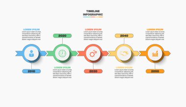 5 seçenekli sunum işi bilgi şablonu.