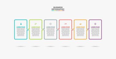 6 seçenekli sunum işi bilgi şablonu.