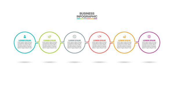 Presentation business infographic template with 6 options.
