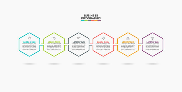 Presentation business infographic template with 6 options.