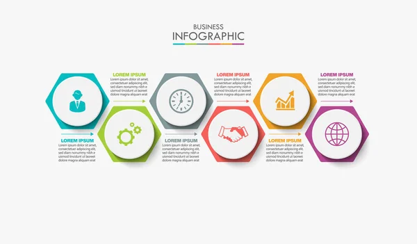 Presentazione Business Infografica Modello Con Opzioni — Vettoriale Stock