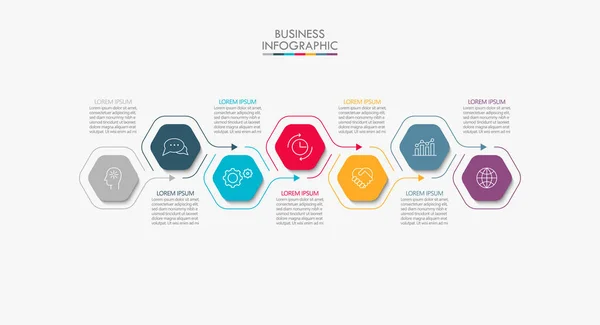 Presentazione Business Infografica Modello Con Opzioni — Vettoriale Stock