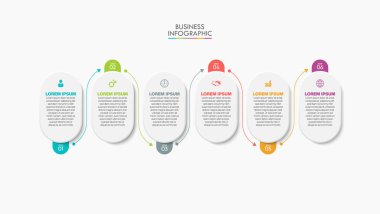 6 seçenekli sunum işi bilgi şablonu.