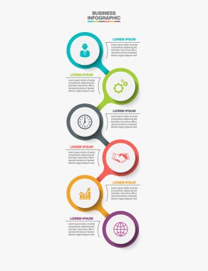 6 seçenekli sunum işi bilgi şablonu.