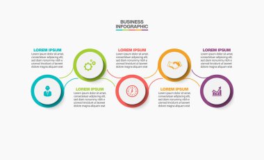 5 seçenekli sunum işi bilgi şablonu.