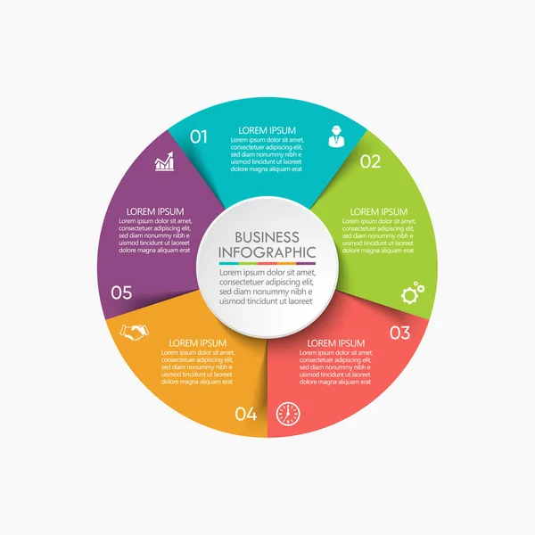 Präsentation Geschäftskreis Infografik Vorlage Mit Optionen — Stockvektor