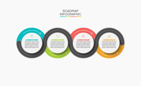 Presentazione Business Infografica Modello Con Opzioni — Vettoriale Stock