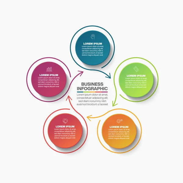 Präsentation Geschäftskreis Infografik Vorlage Mit Optionen — Stockvektor