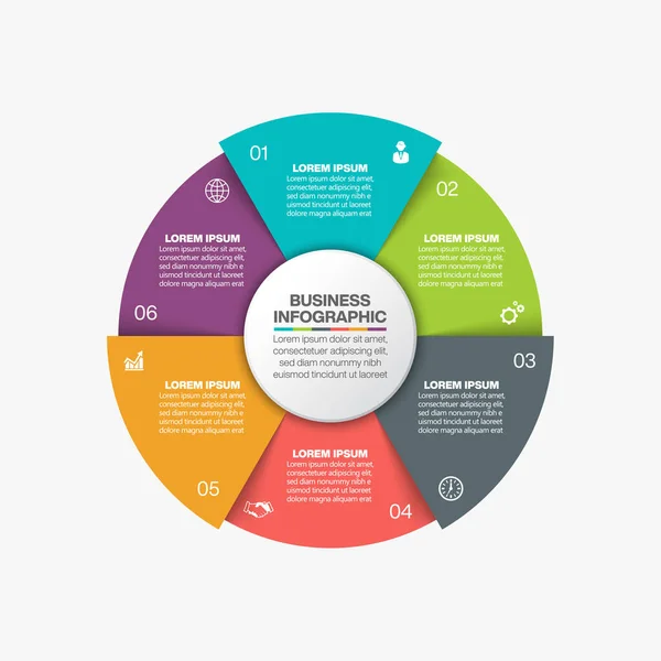 Prezentacja Business Circle Szablon Infograficzny Opcjami — Wektor stockowy