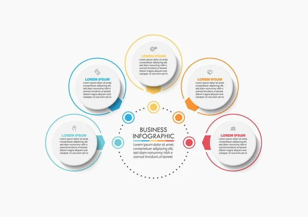 Apresentação Modelo Infográfico Círculo Negócios —  Vetores de Stock