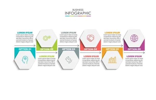 Visualisation Des Données Entreprise Icônes Infographiques Timeline Conçues Pour Modèle — Image vectorielle