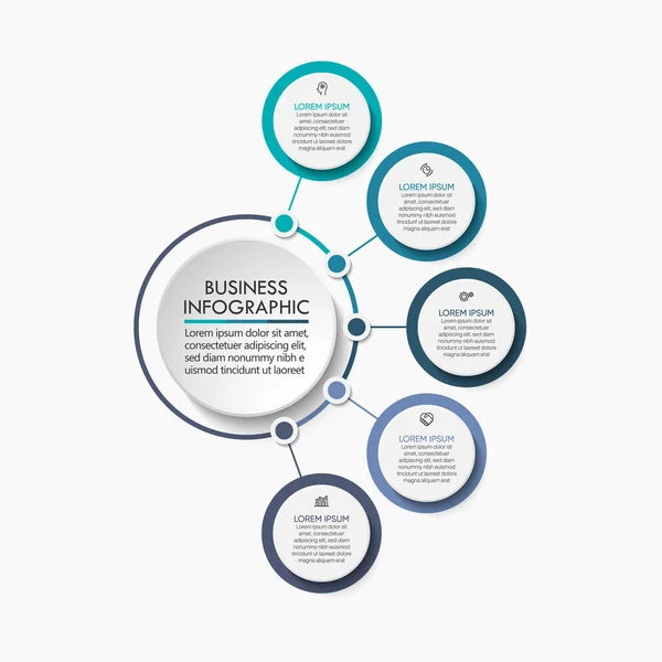 Visualisation Des Données Entreprise Icônes Infographiques Timeline Conçues Pour Modèle — Image vectorielle