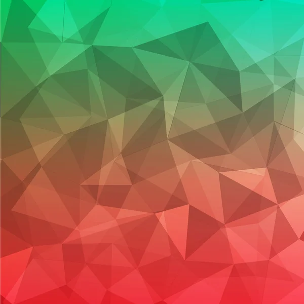 Veelhoek geometrische abstracte achtergrond rood en groen — Stockvector