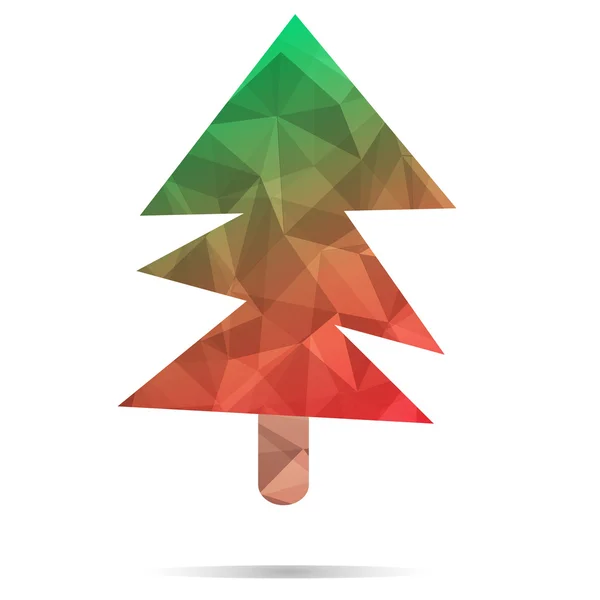 Christmas tree geometric polygon — Stock Vector