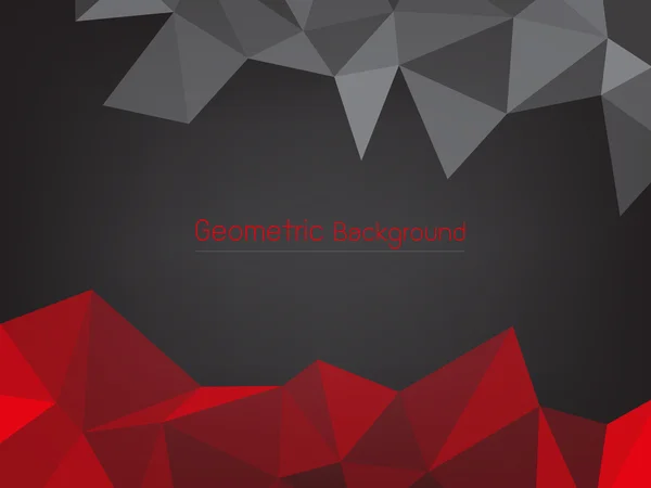 Schwarze und rote Polygon geometrischen abstrakten Hintergrund — Stockvektor