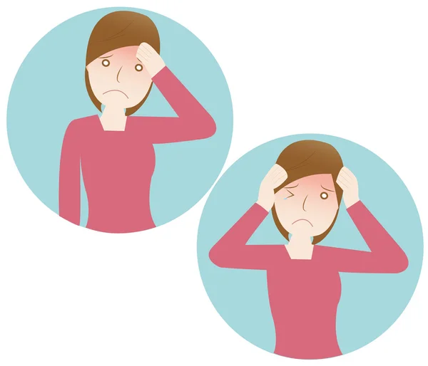 Frau mit Kopfschmerzen — Stockvektor