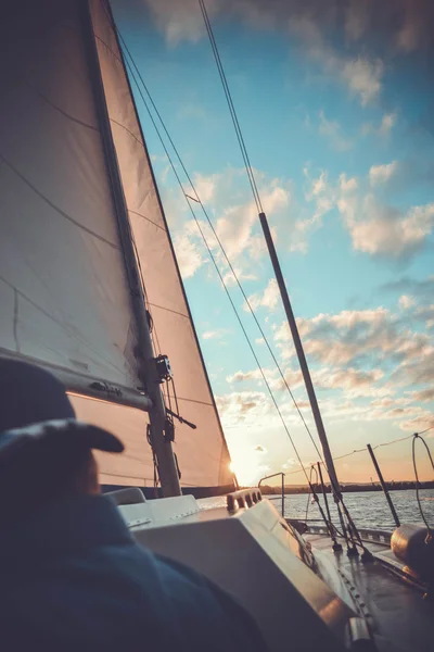 Yacht deck at sunset — Stock Photo, Image