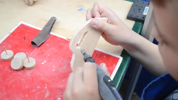 Sanding wooden toy — Stock Footage Sanding wooden toy Royalty Free Stock Footage