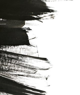 beyaz kağıt üzerinde siyah fırça darbeleri