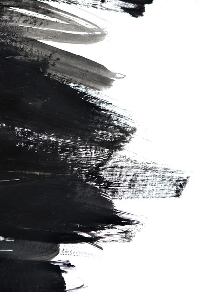 Black brush strokes on white paper — Stock Photo, Image