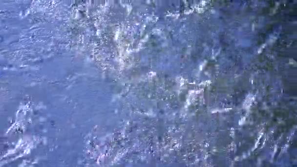 Not clear sharp background of water surface of flowing river. Top view — Stock Video