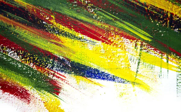 Fondo de diferentes trazos de pintura roja, amarilla, verde y azul — Foto de Stock