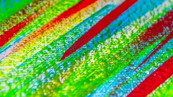 Яскравий різноманітний художній фон з кольоровими лініями мазків пензля — стокове відео