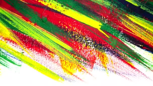 De nombreuses lignes multicolores différentes sont dessinées chaotiquement avec un pinceau — Video