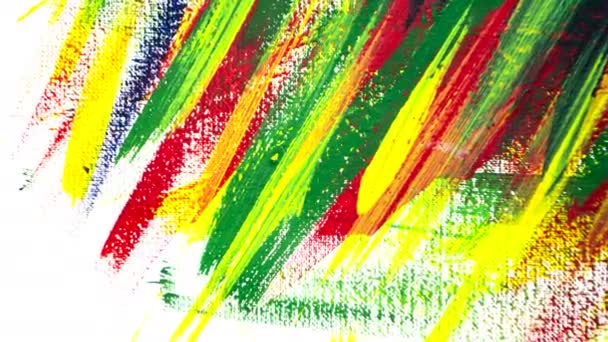 Lumineux fond d'art varié de lignes colorées de coups de pinceau — Video