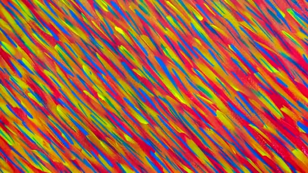 Lumineux fond coloré de lignes colorées vives avec des peintures liquides — Video