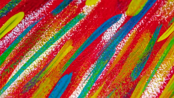 Lumineux fond coloré de lignes colorées vives avec des peintures liquides — Video