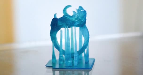 Objets photopolymère imprimés sur une imprimante 3D. — Video