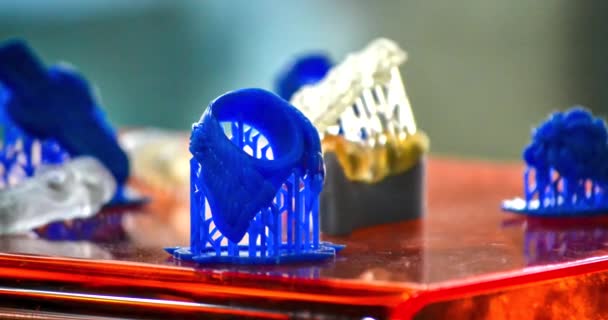 3D yazıcıya yazdırılmış nesneler. — Stok video