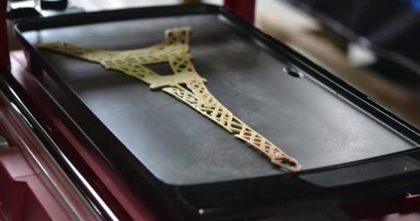 3D принтер, печатающий жидкое тесто. Блинчики для печати 3D принтеров — стоковое видео