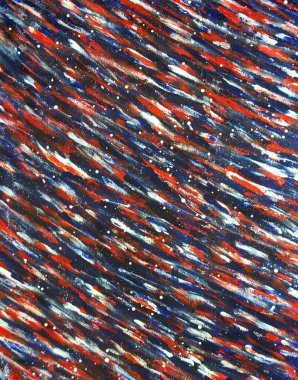 Kırmızı, beyaz ve mavi renkli fırça darbelerinin arka planı, yakın plan beyaz sprey. Renkli fırça çizgilerinin parlak arkaplanı. Renk çizgilerini çatlamış ve çizilmiş boyayla karıştırıyorum.