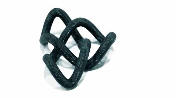 Абстрактный объект синего цвета, напечатанный на 3D-принтере — стоковое видео