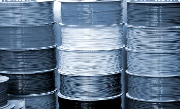Reels of plastic for 3D printer close-up. Reels of filament wire for 3D printer