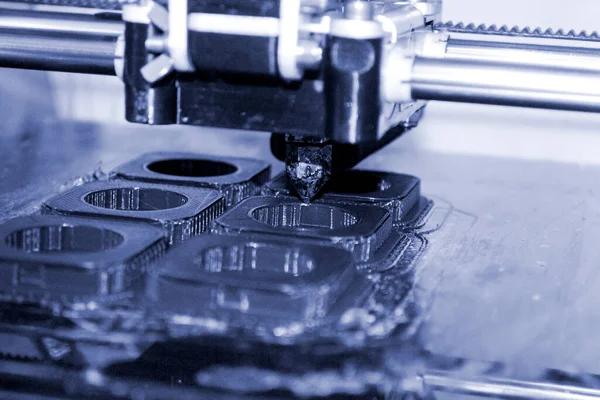 현대 의 3D 프린터 인쇄 그림 클로즈업. 자동 3 차원 — 스톡 사진