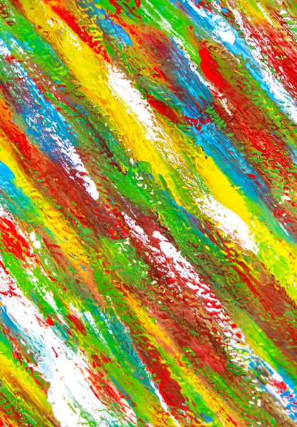 Fondo de diferentes trazos de pintura roja, amarilla, verde, blanca y azul — Foto de Stock